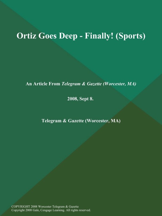 Ortiz Goes Deep - Finally! (Sports)