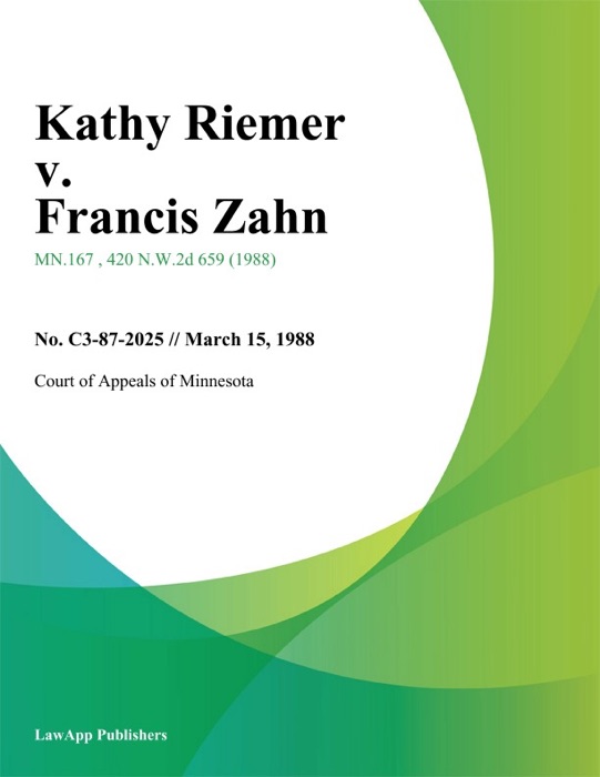 Kathy Riemer v. Francis Zahn