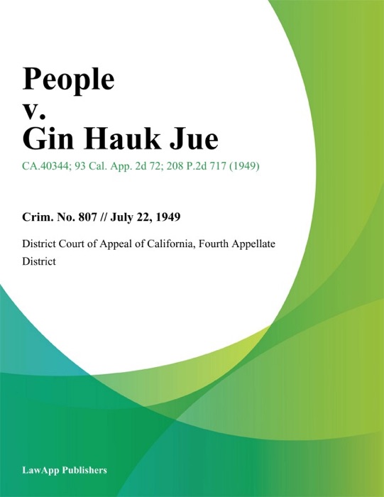 People v. Gin Hauk Jue