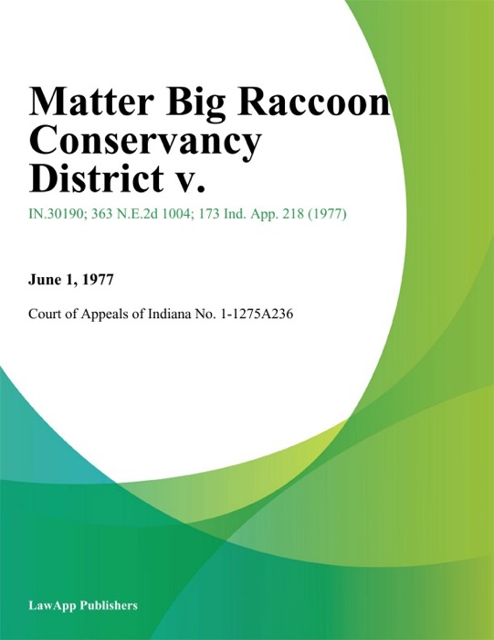 Matter Big Raccoon Conservancy District V.