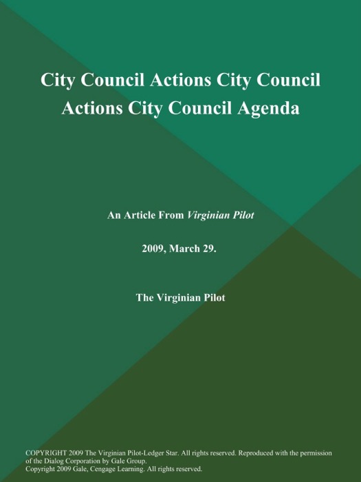 City Council Actions City Council Actions City Council Agenda