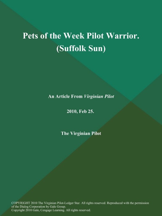 Pets of the Week Pilot Warrior (Suffolk Sun)