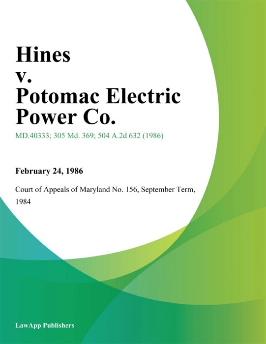 Hines v. Potomac Electric Power Co.