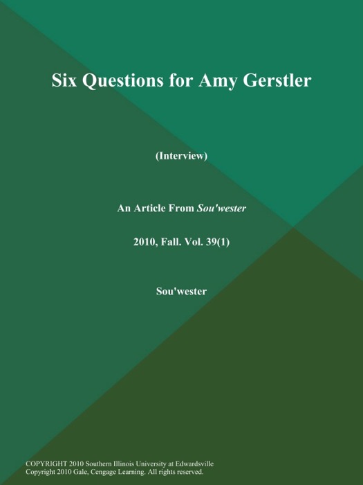 Six Questions for Amy Gerstler (Interview)