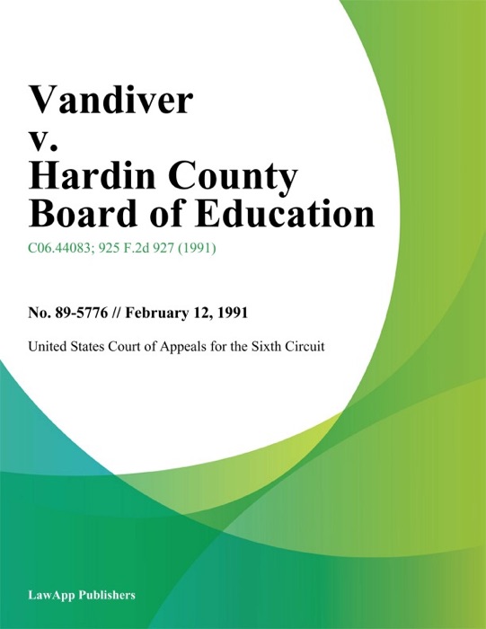 Vandiver V. Hardin County Board Of Education