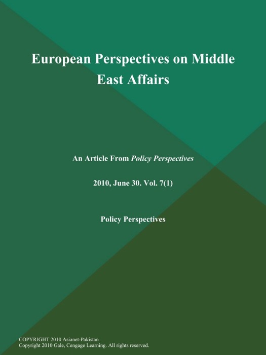 European Perspectives on Middle East Affairs