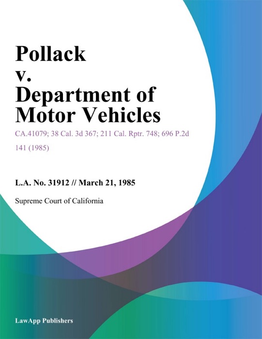 Pollack V. Department Of Motor Vehicles