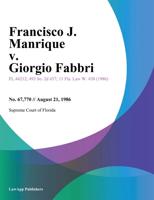 Francisco J. Manrique v. Giorgio Fabbri