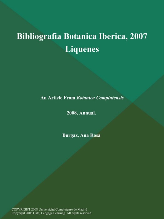 Bibliografia Botanica Iberica, 2007 Liquenes