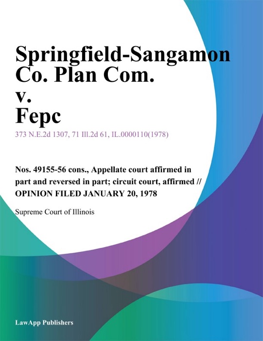 Springfield-Sangamon Co. Plan Com. v. Fepc