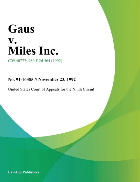 Gaus v. Miles Inc.