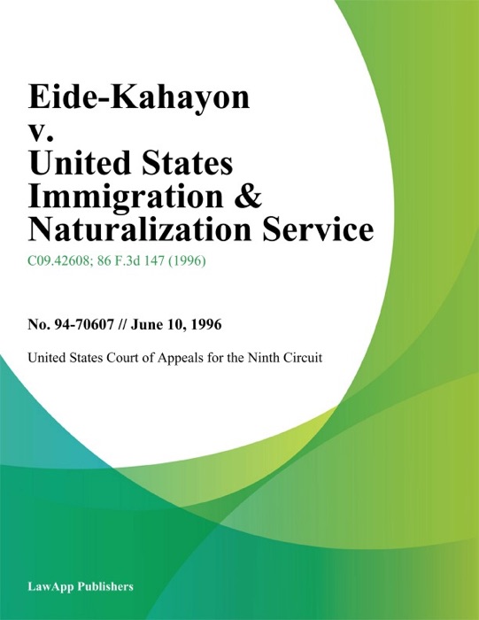 Eide-Kahayon v. United States Immigration & Naturalization Service