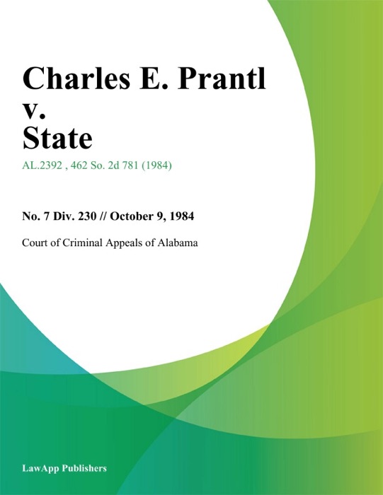 Charles E. Prantl v. State