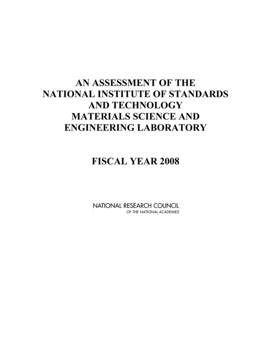 An Assessment of the National Institute of Standards and Technology Materials Science and Engineering Laboratory