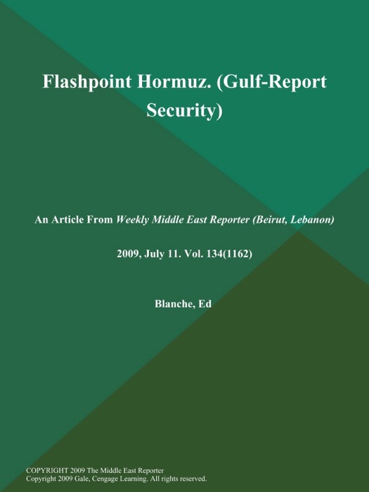 Flashpoint Hormuz (Gulf-Report: Security)