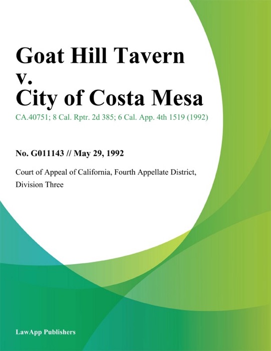 Goat Hill Tavern V. City Of Costa Mesa