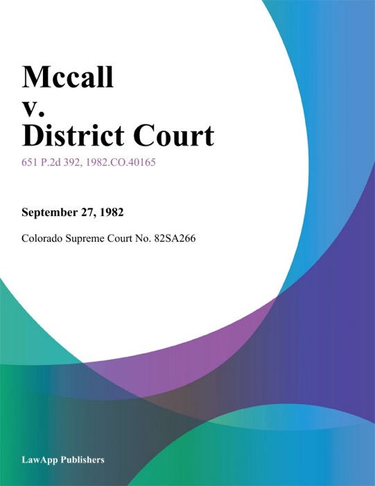 Mccall v. District Court