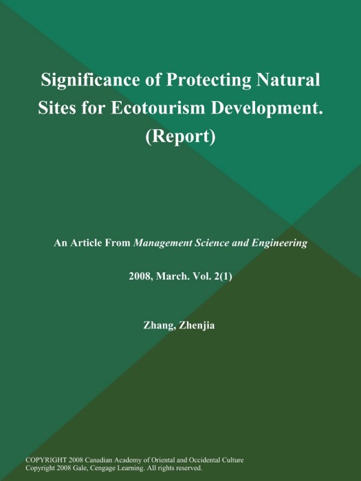 Significance of Protecting Natural Sites for Ecotourism Development (Report)