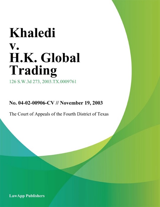 Khaledi V. H.K. Global Trading