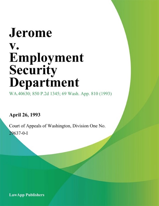 Jerome v. Employment Security Department