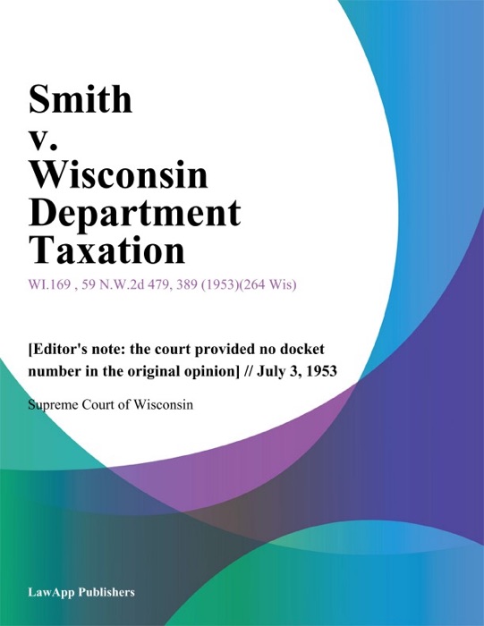 Smith v. Wisconsin Department Taxation
