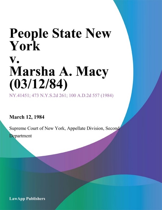 People State New York v. Marsha A. Macy