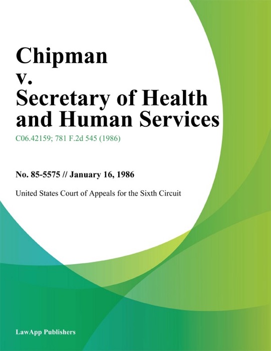Chipman V. Secretary Of Health And Human Services