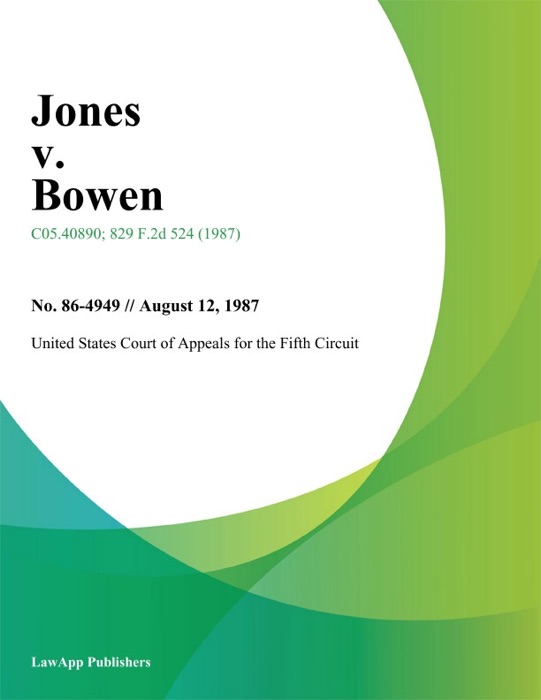 Jones v. Bowen