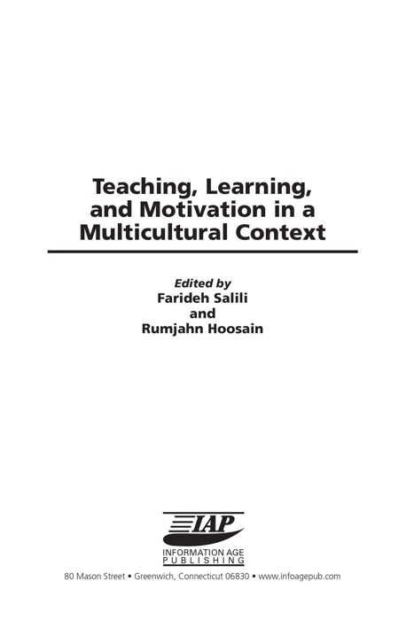 Teaching, Learning, and Motivation in a Multicultural Context