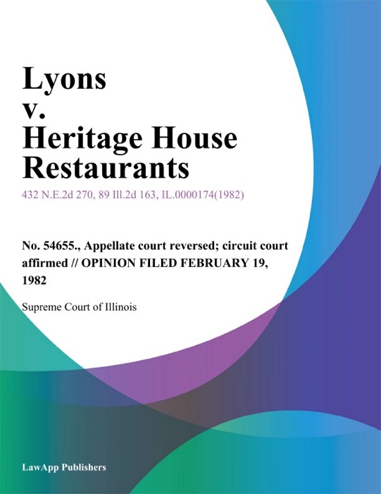 Lyons v. Heritage House Restaurants