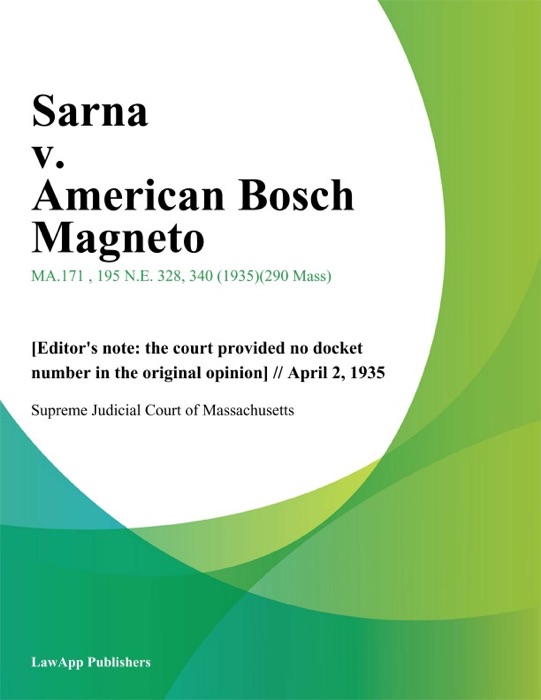 Sarna v. American Bosch Magneto