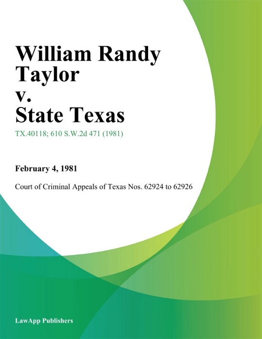 William Randy Taylor v. State Texas