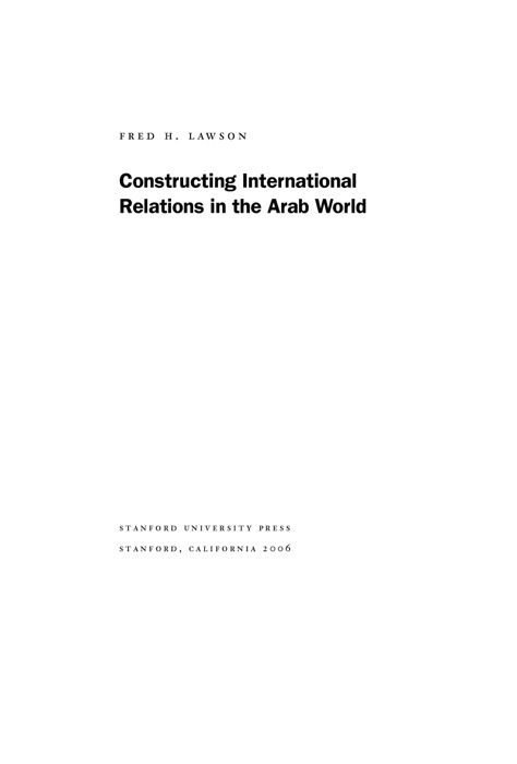 Constructing International Relations in the Arab World