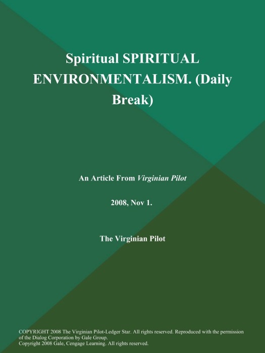 Spiritual SPIRITUAL ENVIRONMENTALISM (Daily Break)