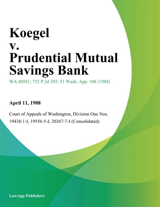 Koegel V. Prudential Mutual Savings Bank