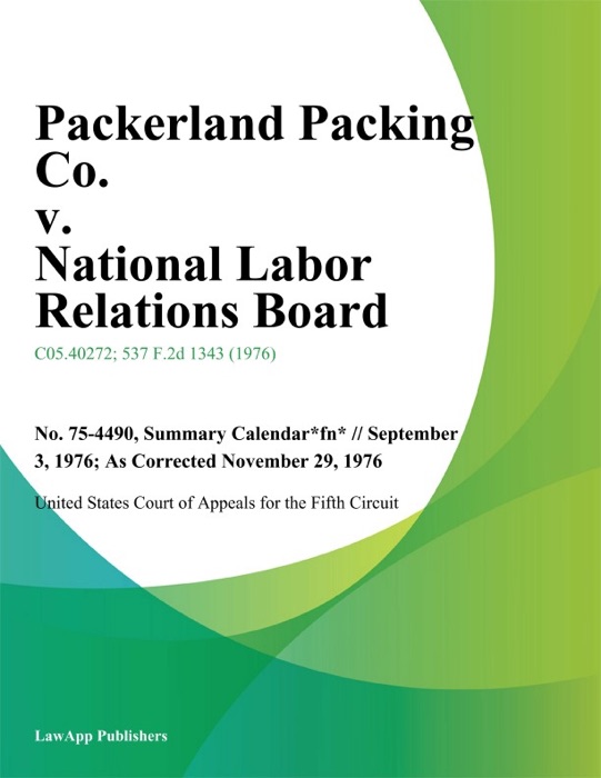 Packerland Packing Co. v. National Labor Relations Board