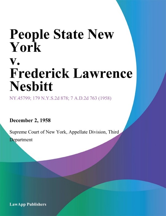 People State New York v. Frederick Lawrence Nesbitt