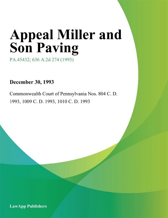 Appeal Miller and Son Paving