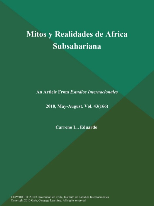 Mitos y Realidades de Africa Subsahariana
