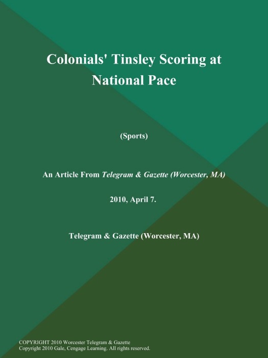 Colonials' Tinsley Scoring at National Pace (Sports)