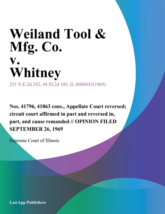 Weiland Tool & Mfg. Co. v. Whitney