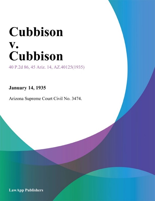 Cubbison v. Cubbison
