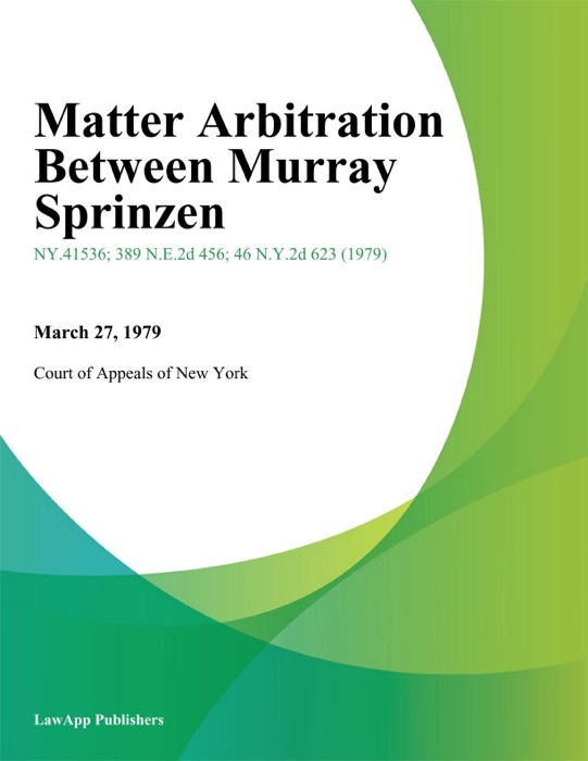 Matter Arbitration Between Murray Sprinzen