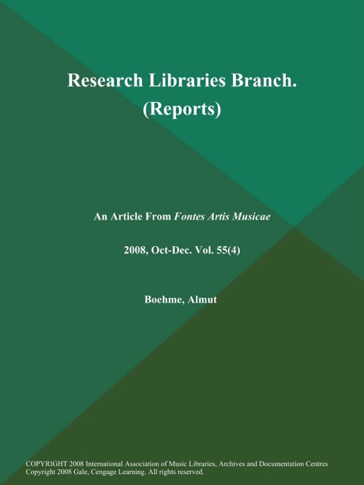 Research Libraries Branch (Reports)