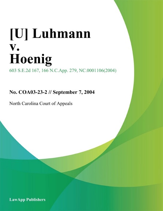 Luhmann v. Hoenig