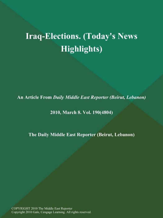 Iraq-Elections (Today's News Highlights)