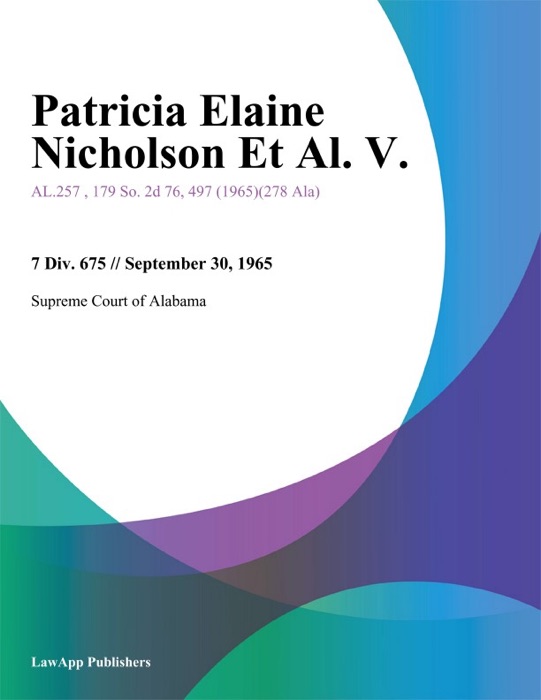 Patricia Elaine Nicholson Et Al. V.