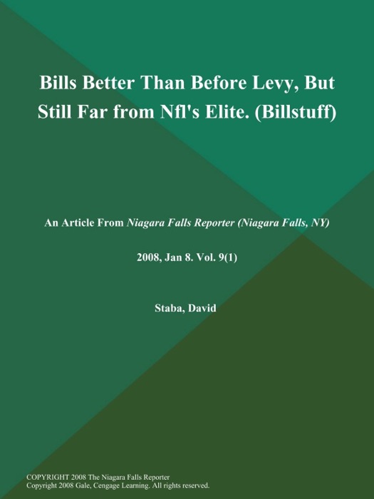 Bills Better Than Before Levy, But Still Far from Nfl's Elite (Billstuff)