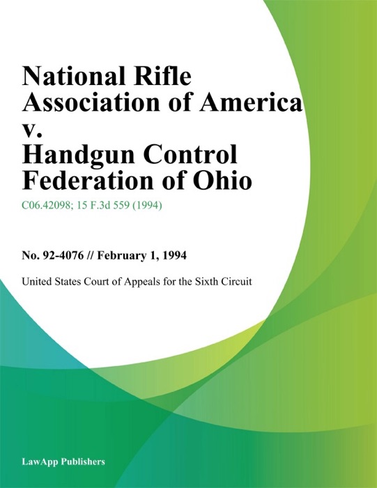 National Rifle Association of America v. Handgun Control Federation of Ohio