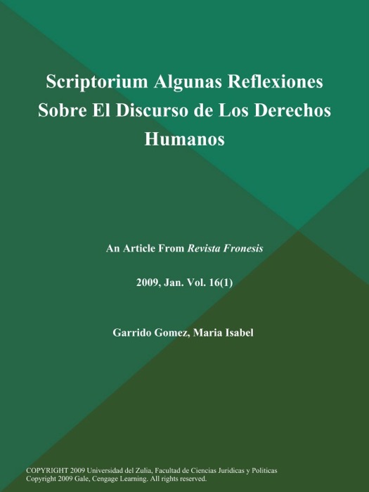 Scriptorium Algunas Reflexiones Sobre El Discurso de Los Derechos Humanos